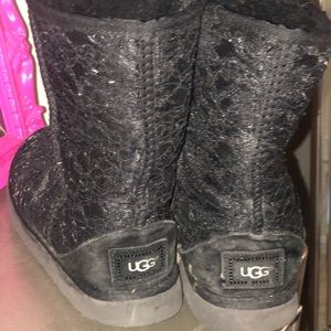 Black lace ugg boots